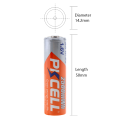 4PC PKCELL AA Battery 1.6V Nickel-Zinc 2500mWh Ni-Zn AA Rechargeable Batteries 2A Battery For flashlight toys