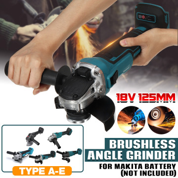 800W 18V 125mm Brushless Cordless Impact Angle Grinder Variable Speed For Makita Battery DIY Power Tool Cutting Machine Polisher