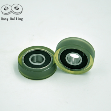 10*32*10 High wear-resistance \ silent polyurethane material rubber coated bearing 6201RS bore 10mm,roller diameter 32mm.