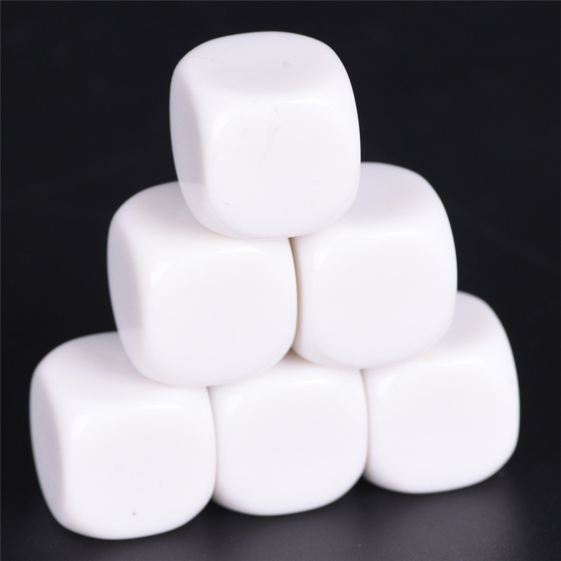 New Arrival 10PCS/Lot 16mm Gaming Dice Standard Six Sided Round Corner Die RPG For Birthday Parties Other Game Accessories White