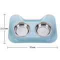 Pet Dog Cat Stainless Steel Double Bowl Feeder Non Slip Safety Material Water Food Container
