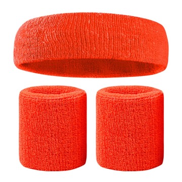 W Fitness Headband Wristbands Breathable Sweat Absorbent Yoga Football Elastic Sweatband Hair Band Head Wrap Sportswear Set