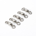 5pcs Ball Bearing Fishing Connector High Strength Rolling Swivel Stainless Steel Ring Fishing Accessories Tool Double-loop TSLM1