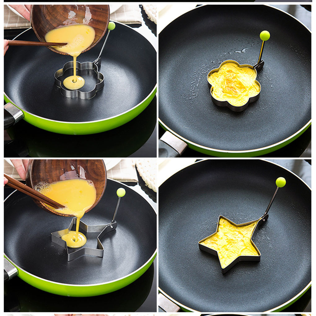 Stainless Steel Pancake Mould Omelette Mold Ring Cooking Fried Egg Bento Shaper Kitchen Gadget