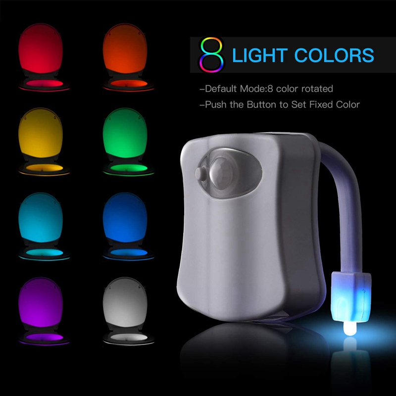 Smart PIR Motion Sensor Toilet Seat Night Light 8 Colors Waterproof Backlight For Toilet Bowl LED Luminaria Lamp WC Toilet Light