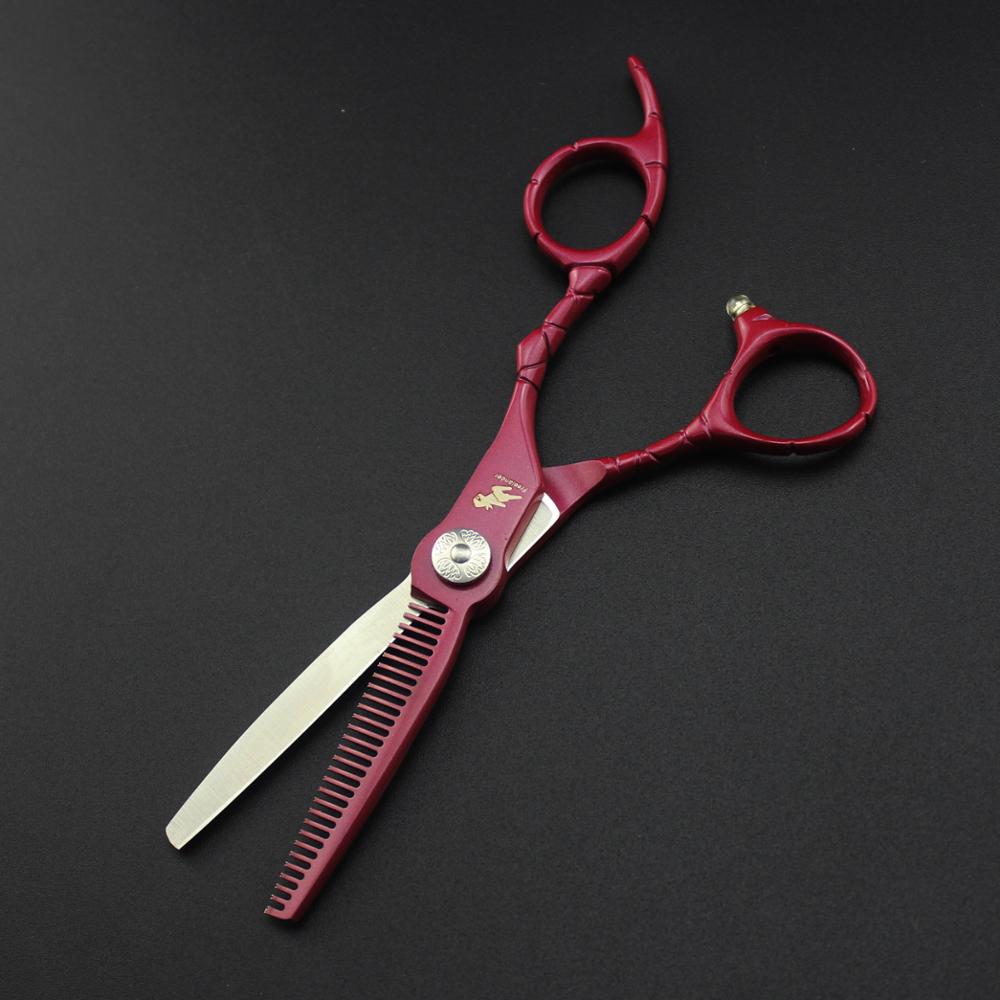 6 inch Cutting Thinning Styling Tool Hair Scissors Red crocodile handle Salon Hairdressing Shears Professional barber Scissors