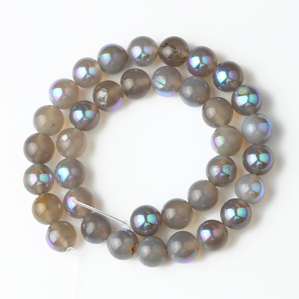 Natural Gray Labradorite Aagtes Stone Beads Round Loose Spacer Beads for Jewelry Making 15'' Strand DIY Bracelet 6mm 8mm 10mm