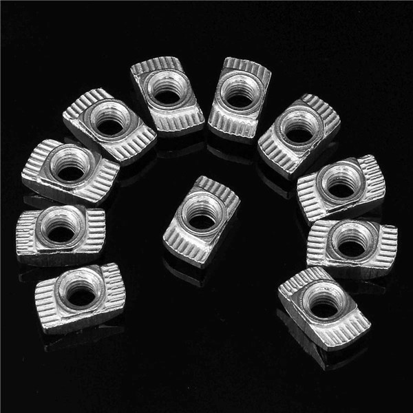 100 pcs M5 Hammer Nut Carbon Steel Aluminum Connector T Fastener Sliding Nut