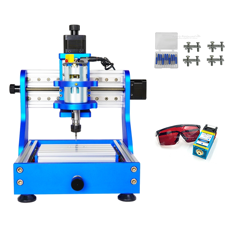 Assembled square rail diy mini CNC 1310 PRO 2 in 1 15w cnc router desktop wood metal engraving Milling Machine laser machine