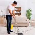 New Broom and Dustpan Set, Self-Cleaning with Dustpan Teeth, 3 Layers Bristles, Upright Standing