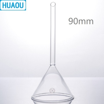 HUAOU 90mm Funnel Long Stem 60 Degree Angle Borosilicate 3.3 Glass Laboratory Chemistry Equipment