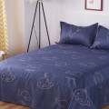 Bonenjoy Cartoon Whale Printed Bed Sheet Set 3 PCS Queen Size Flat Sheet with Pillowcase for Kids Bed Single Bedding Sheet