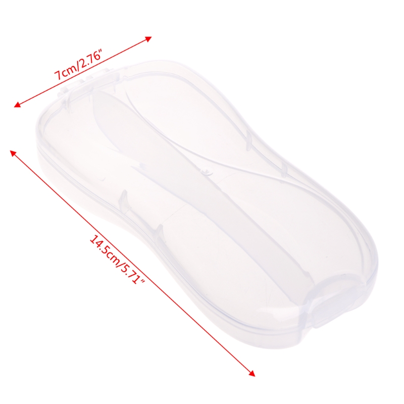 Portable Plastic Spoon Fork Travel Transparent Tableware Box Storage Organizer Case
