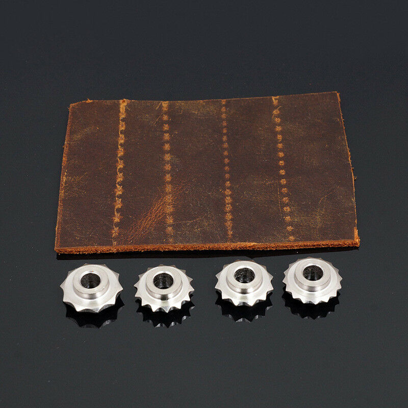 Leather craft spacer Set System Embossing system set Spacing Wheel Punching Punch Tool with 4 wheels 5/6/ 7/ 8 holes per inch