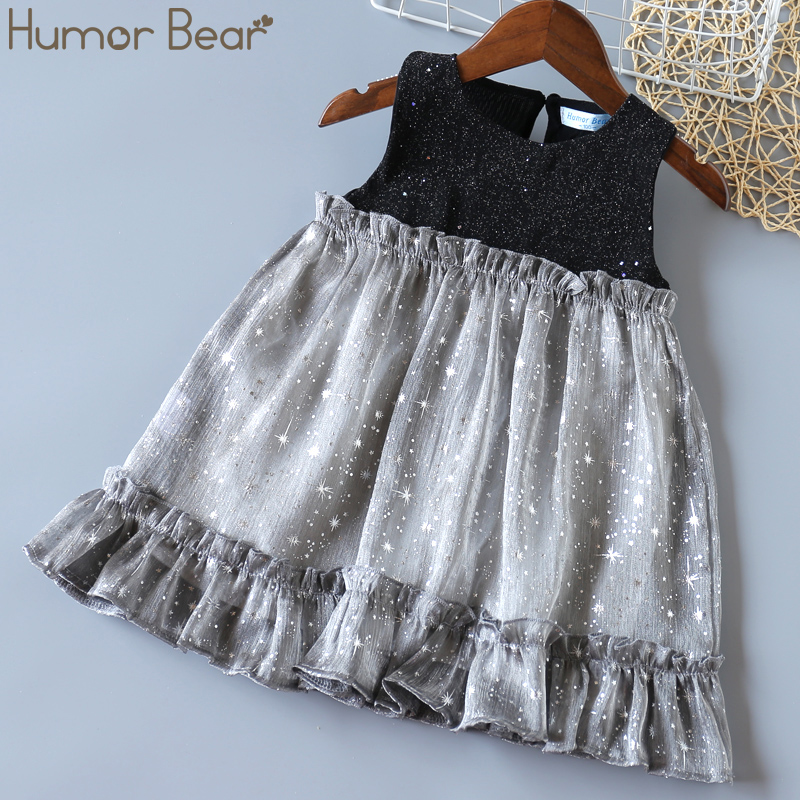 Humor Bear New Baby Girls Dress Lace Princess Dress Wedding Party Dress School Casual Clothing Toddler Kids Sleeveles Dress