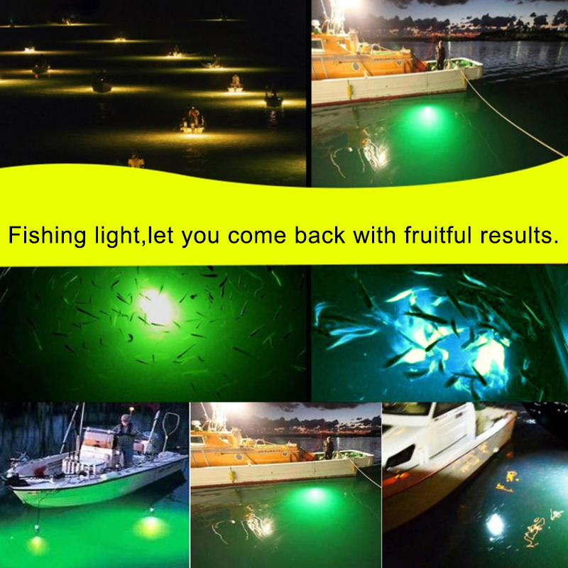 15W 30W 12V 108pcs 2835 LED Underwater Fishing Light Lures Fish Finder Lamp Attracts Prawns Squid Krill Blue Green White Light
