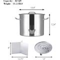 32QT Stainless Steel Tamale Steamer Pot with Lid