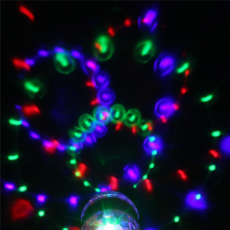 Rotating Crystal Magic Ball LED Stage Light Bulb E27 6W RGB Colorful Rotate Disco Party Effect Lamp Christmas Decoration