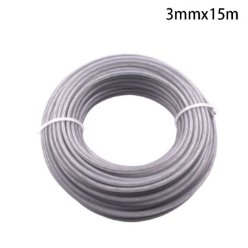 15m Long Trimmer Wire Cord Line 3mm Steel Wire Gray for Strimmer Brush Cutter Grass Trimmer Replacement Wire Trimmer Parts