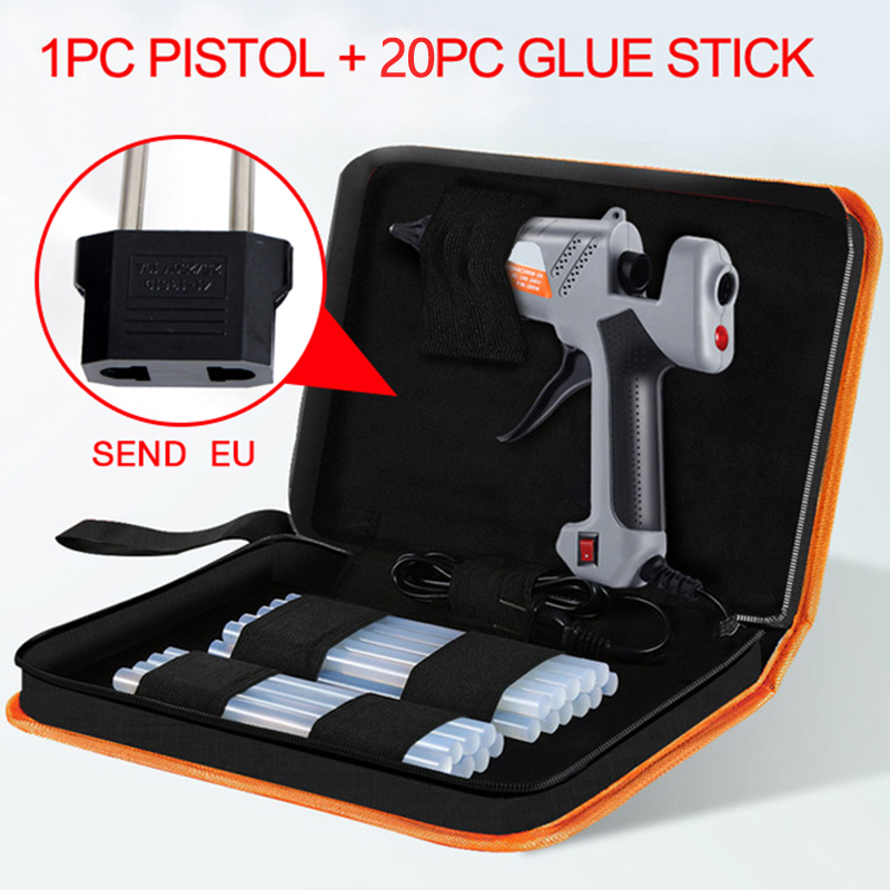 200W Professional High Temperature Hot Melt Glue Gun and 20PC11mm Hot Melt Glue Stick Transplant Repair Hot Air Gun DIY Hand Too