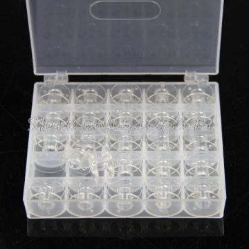 Hot Selling 25Pcs Plastic Empty Bobbins Case Tool Bag Box For Brother Janome Singer Sewing Machine Drop Ship