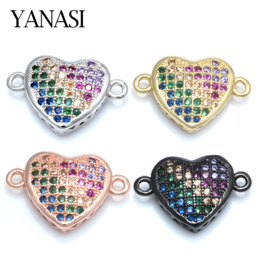Shiny Heart Charms Connector Accessories for Jewelry Bracelet Making DIY Bracelets Jewelry Supplies For Women Necklace Earring