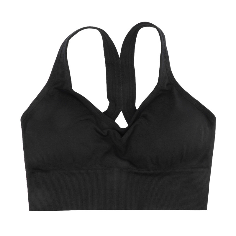 2020 Sexy Sports Bra Solid Back Yoga Tank Top Women Fitness Push Up Gym Shockproof Seamless Shirt Running Workout Fast Dry Vest