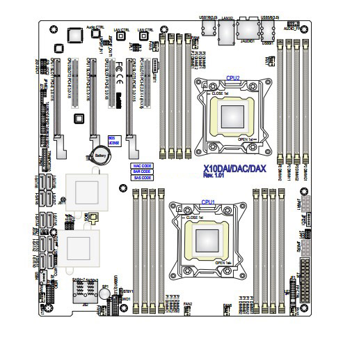 OEM X10DAI Dual Graphics Workstation Motherboard C612 E5-2600V3V4 Seconds Z10PA-D8