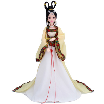 1 Set 30cm Chinese Costume Doll 3D Eyes Doll With Dress & Accessories 12 Movable Joints Fairy Doll Gift For Girl