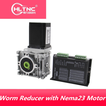 5:1-80:1 Worm Reducer NMRV030 11mm Input Shaft RV030 Worm Gearbox Speed Reducer with NEMA 23 Motor 1.2/2/2.2/3NM driver DM542