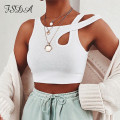 FSDA O Neck White Crop Top Women Sexy Summer 2020 Sleeveless Basic T Shirt Off Shoulder Cami Casual Streetwear Cotton Tank Tops