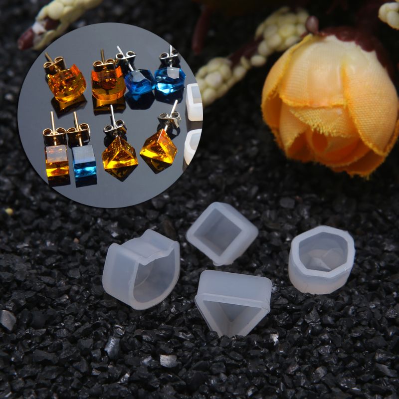 8 Pair UV Resin Silicone Molds DIY Crystal Epoxy Mold Small Earrings Stud Epoxy Resin Making Mould