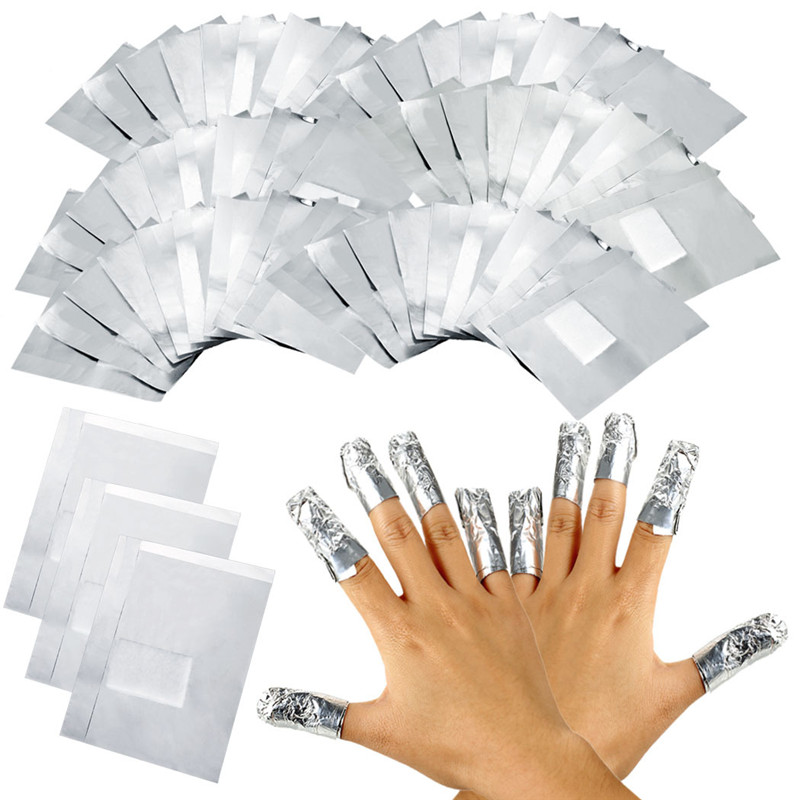 100Pcs With 50Pcs Aluminium Foil Remover Wraps with Acetone Nail Art Soak Off Acrylic Gel Nail Polish Removal