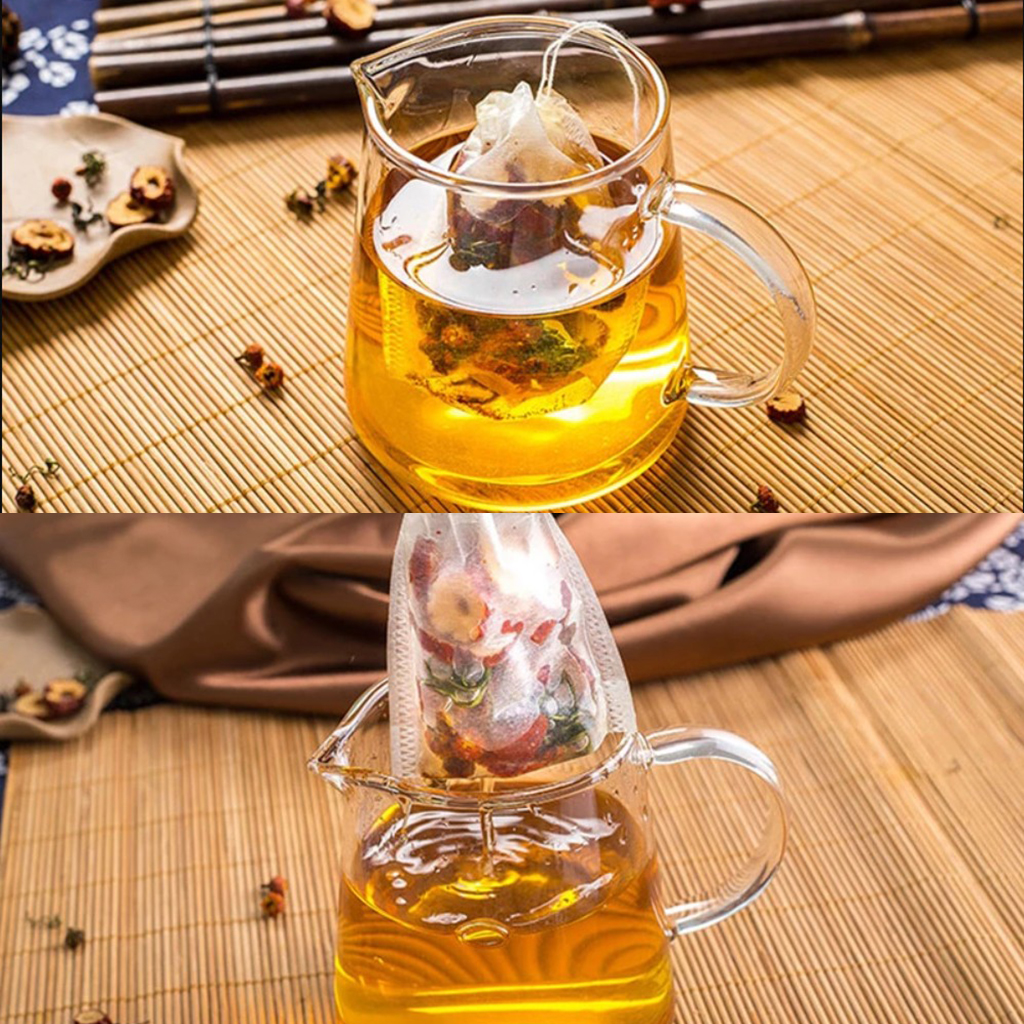 Disposable Tea Bags 100pcs Empty Tea Bags with Drawstring Tea Herb Filter Bag Teabags for Herb Loose Tea Scented Tea Spice