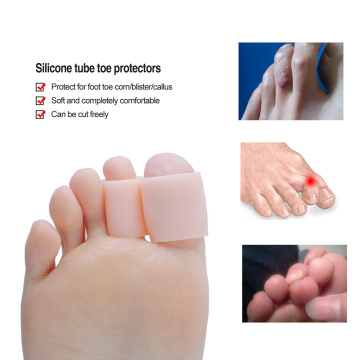 2PCS Transparent Gel Fingers Protector Corn Corrector Toe Separator Foot Suport Silicone Gel Toe Tube Separation Protection