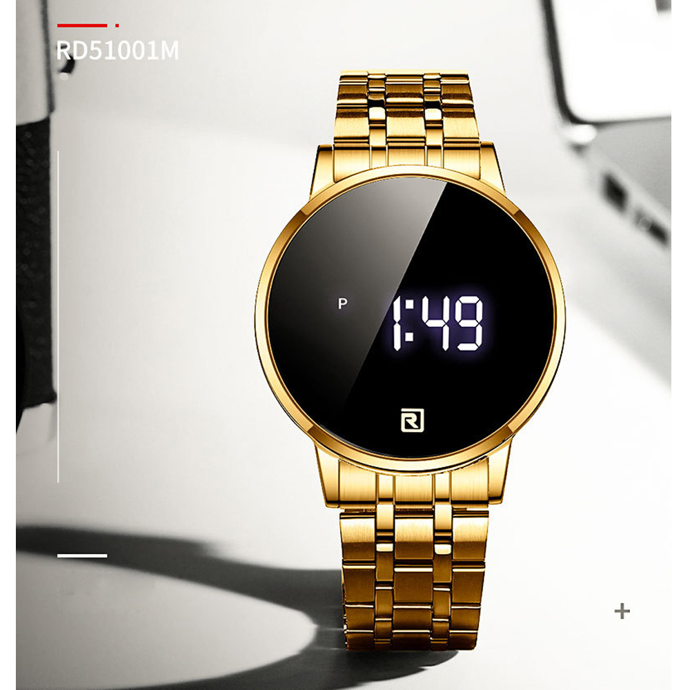 REWARD Men Watches Top Luxury Brand Fashion Touch LED Digital Watch Men Gold Steel Band Waterproof Wristwatch relogios masculino