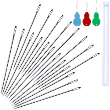 LMDZ Sewing Needles Large Eye Stitching Needles Embroidery Needles Hand Sewing Needle Set Long Sewing Needles with Threader