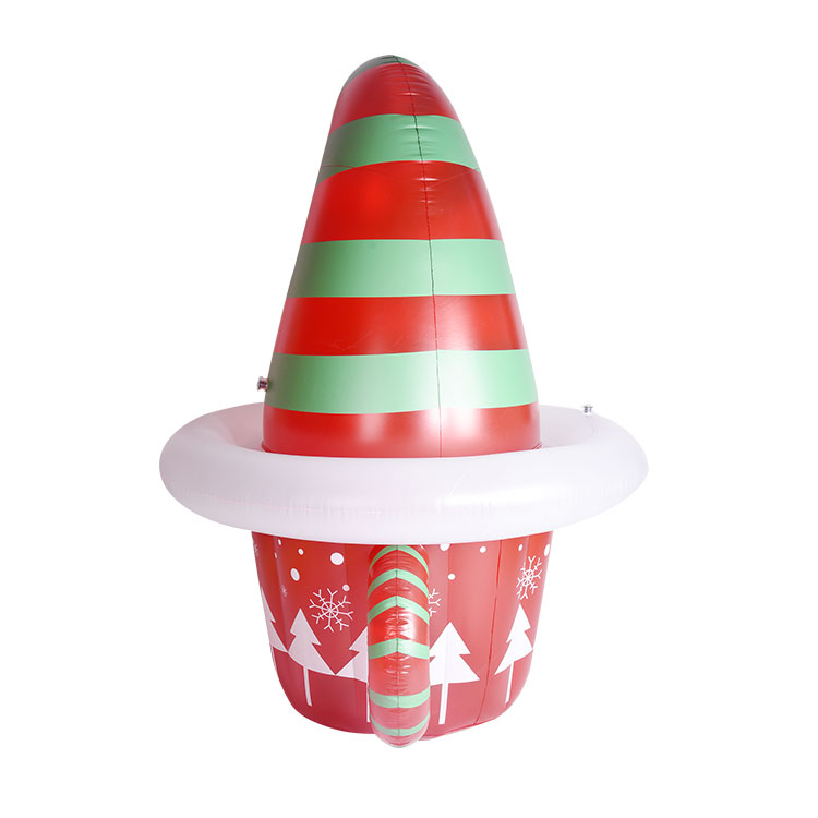 Custom PVC inflatable ornament christmas hat decoration