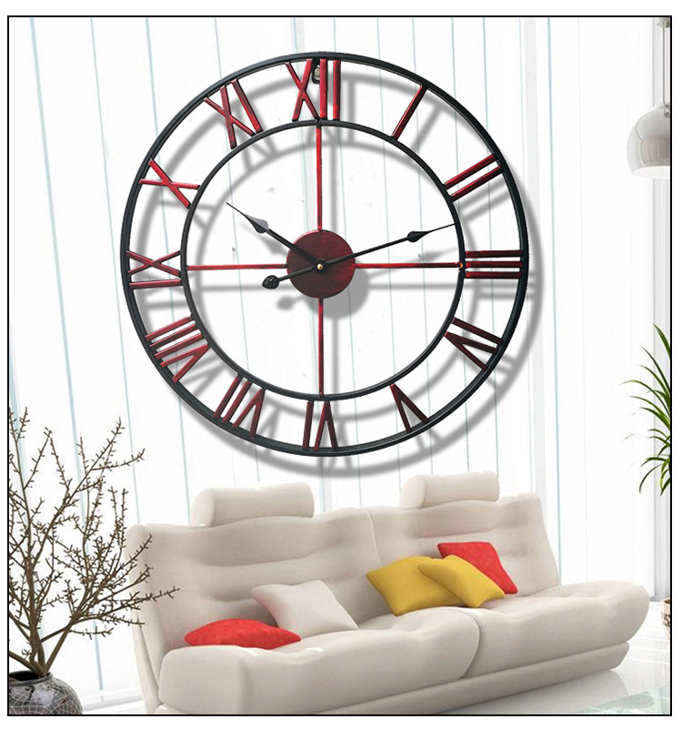 Round Wall Clock Vintage Retro Antique European Style Silent and Accurate Needlle for Home Decor Bar Cafe 30cm 40cm Diameter