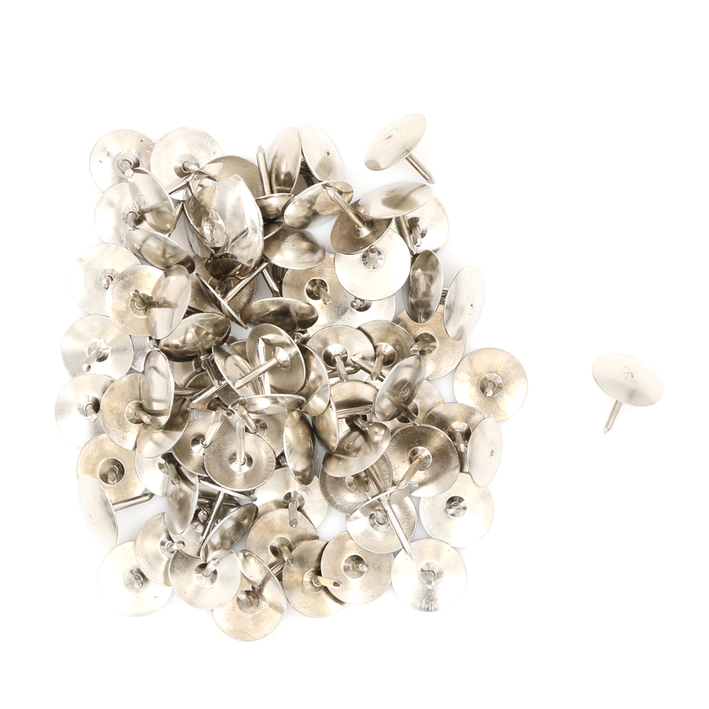 80 Pcs Silver Thumbtacks Tone Corkboard Photo Push Pins Wholesale