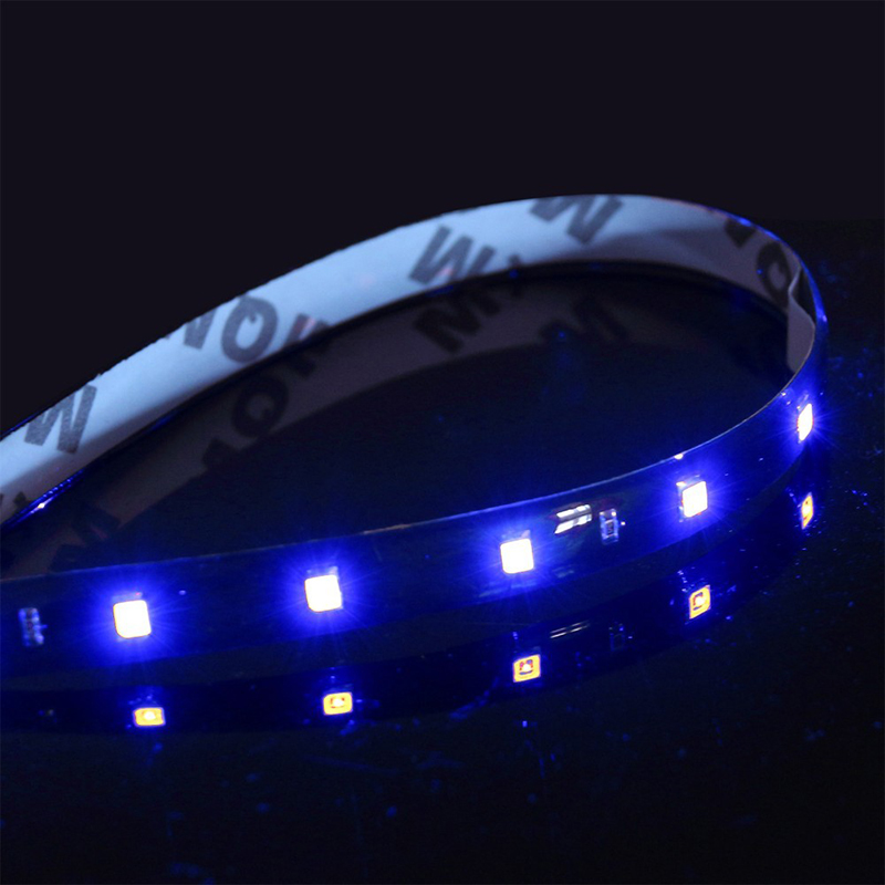 1x Car Led Strip DIY Bulb Atmosphere Decorative lamp Auto inerior Light 15LED Daytime Running Light DRL Motorcycle Styling Red