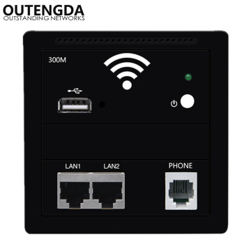 300M In Wall Wireless Access Point WiFi Amplifier Wall Socket Dual LAN RJ45 USB RJ11 Phone Ports 86 Panel WIFI hotel Inn Router