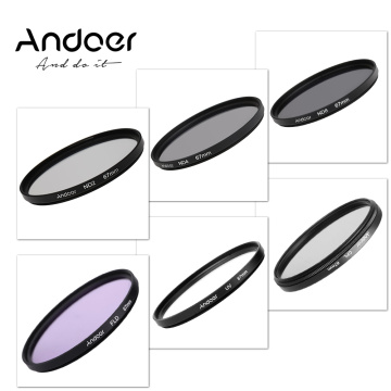 Andoer 67mm UV+CPL+FLD+ND(ND2 ND4 ND8) Photography Filter Kit Set Circular-Polarizing Filter for Nikon Canon Sony Pentax DSLRs