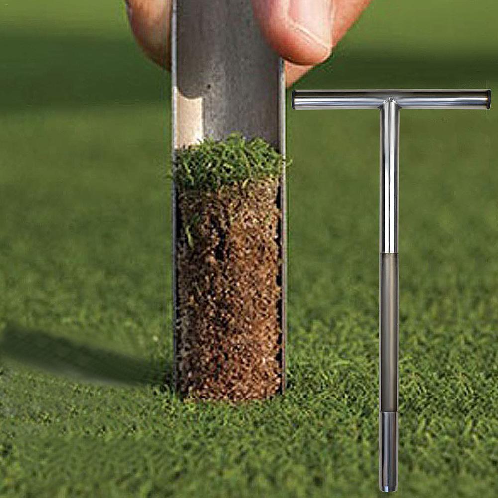 Soil Sampler Probe 21 "Stainless Steel Tubular T-Handle Style Golf Field Sampling Earth Turf Lawn Maintenance Tool