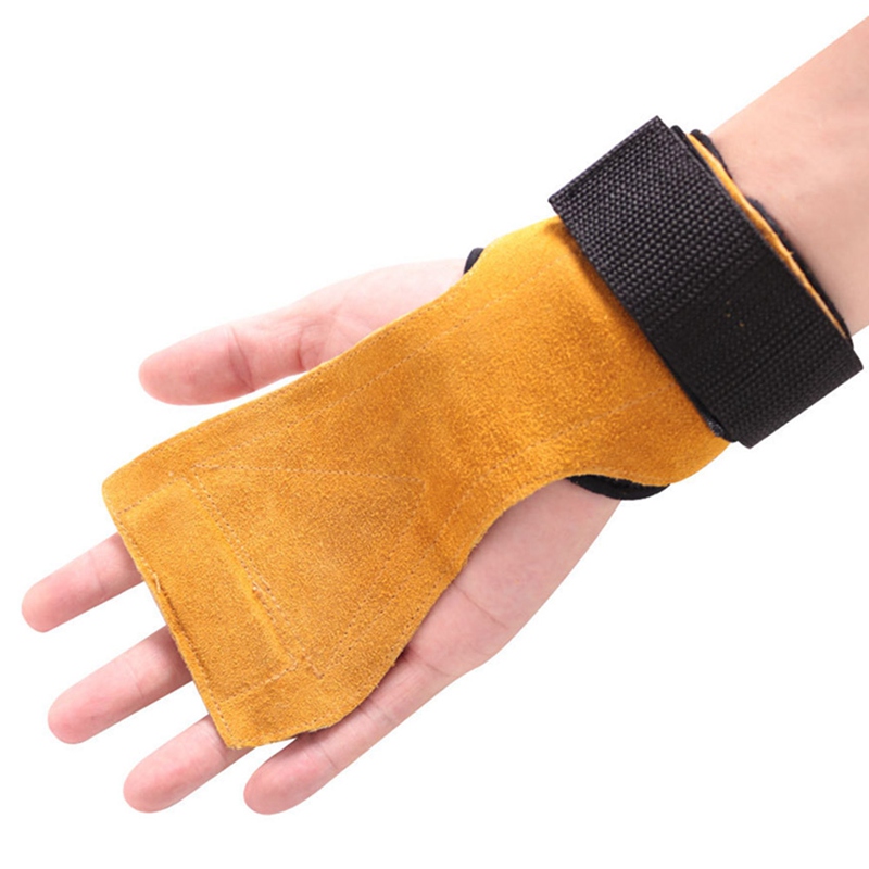 1Pc Cowhide Hand Grips Gymnastics Gloves Grips Anti-Skid Gym Fitness Gloves Weight Lifting Grip Gym Trainining