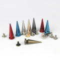 5pcs Metal Screwback Cone Studs Bullet Spike Long Punk Rivets for Leather Craft Bag Garment Stage costume Shoes DIY Decor