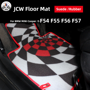 High Quality Rubber material Floor Mat Red Checkered JCW Style Clubman Mini Cooper Cooper F56 F54 F55 F57 (4PCS/SET)