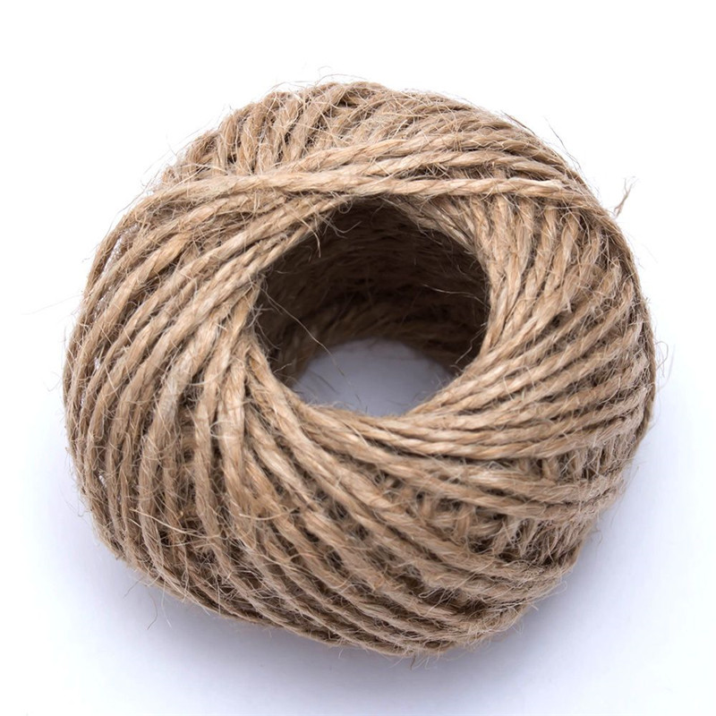2PCS 30m Natural Hemp Rope Jute Twine Burlap String Party Wedding Gift Wrapping Cords Thread DIY Sewing Cords Craft
