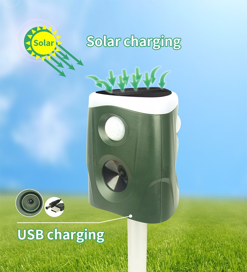 Animal Repeller Outdoor Waterproof Snake Mouse Solar Power Animal Bird Repeller Rechargeable