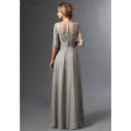 Silver 2020 Mother Of The Bride Dresses A-line 3/4 Sleeves Chiffon Lace Plus Size Long Elegant Groom Mother Dresses Wedding